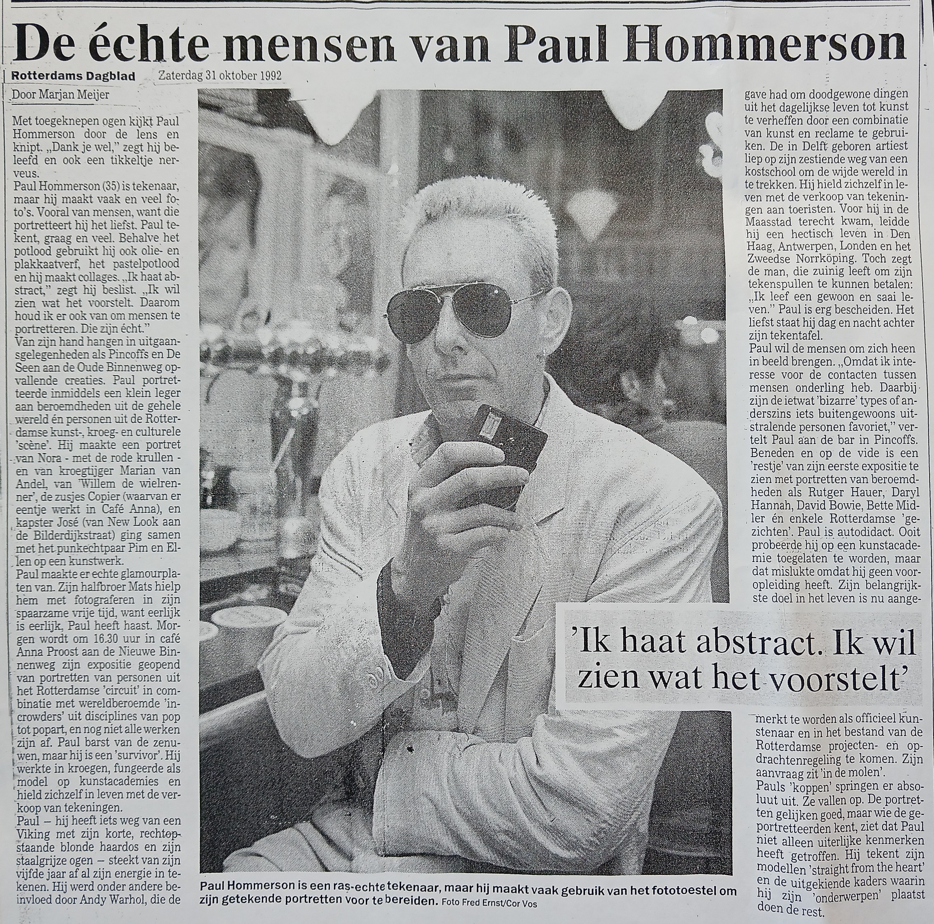 Interview Paul Hommerson Rotterdams Dagblad