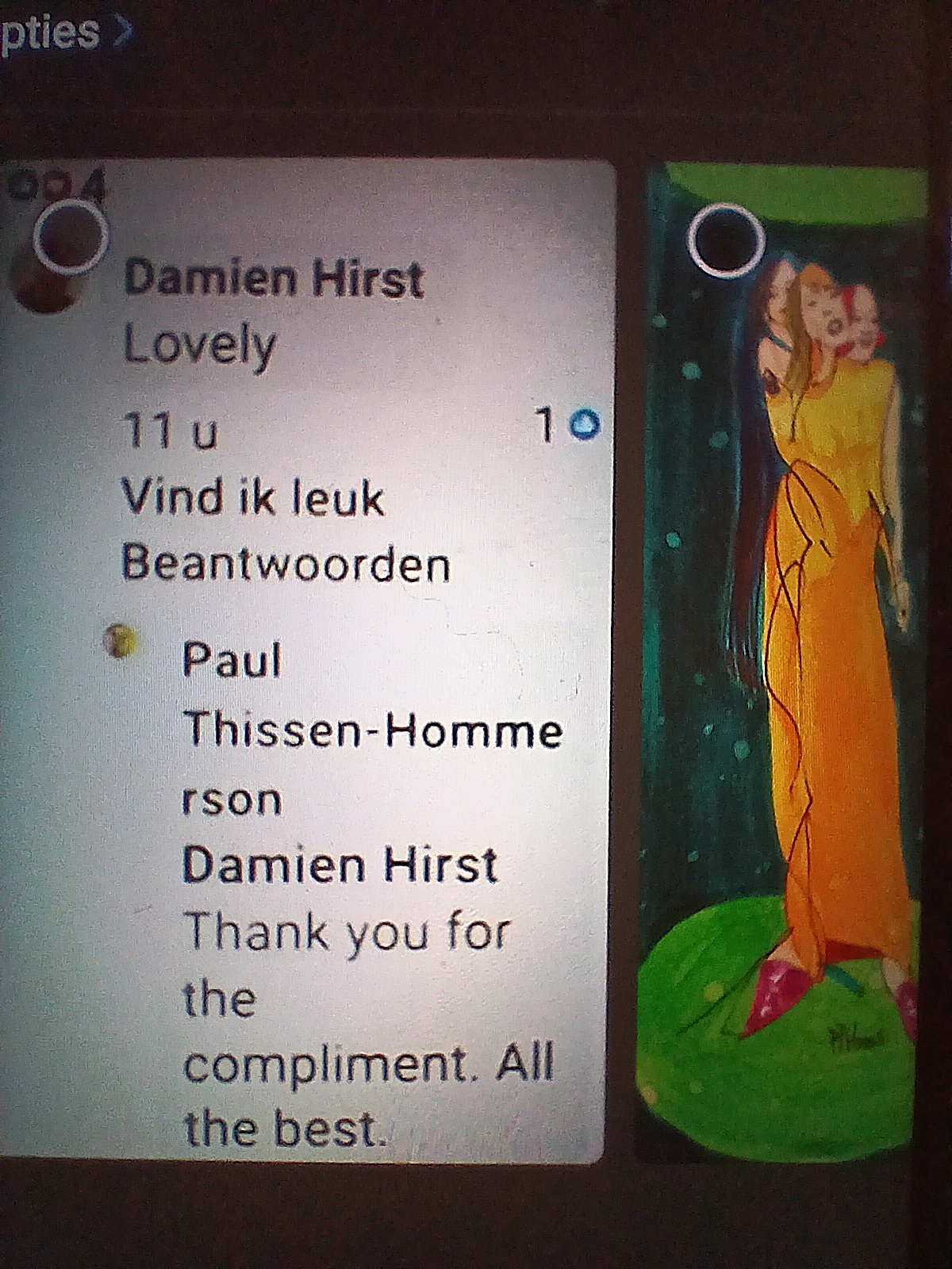 Damien Hirst  responded to my art
